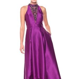 Adrianna papell women's high low gown